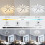 Goeco Dimmable LED Ceiling Light, Living Room Remote Control 48W 70cm White 5