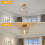 Goeco Ceiling Light Crystal Modern, E27, Ceiling Light Semi-Flush Mounting 7
