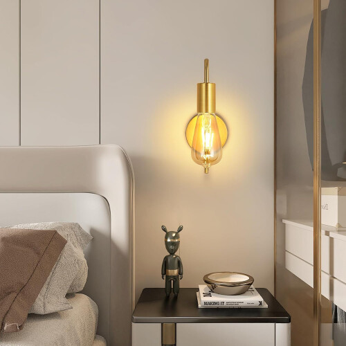 Goeco 2 Pack Vintage Wall Light, Retro Iron Wall Spotlight, E27, Gold 1