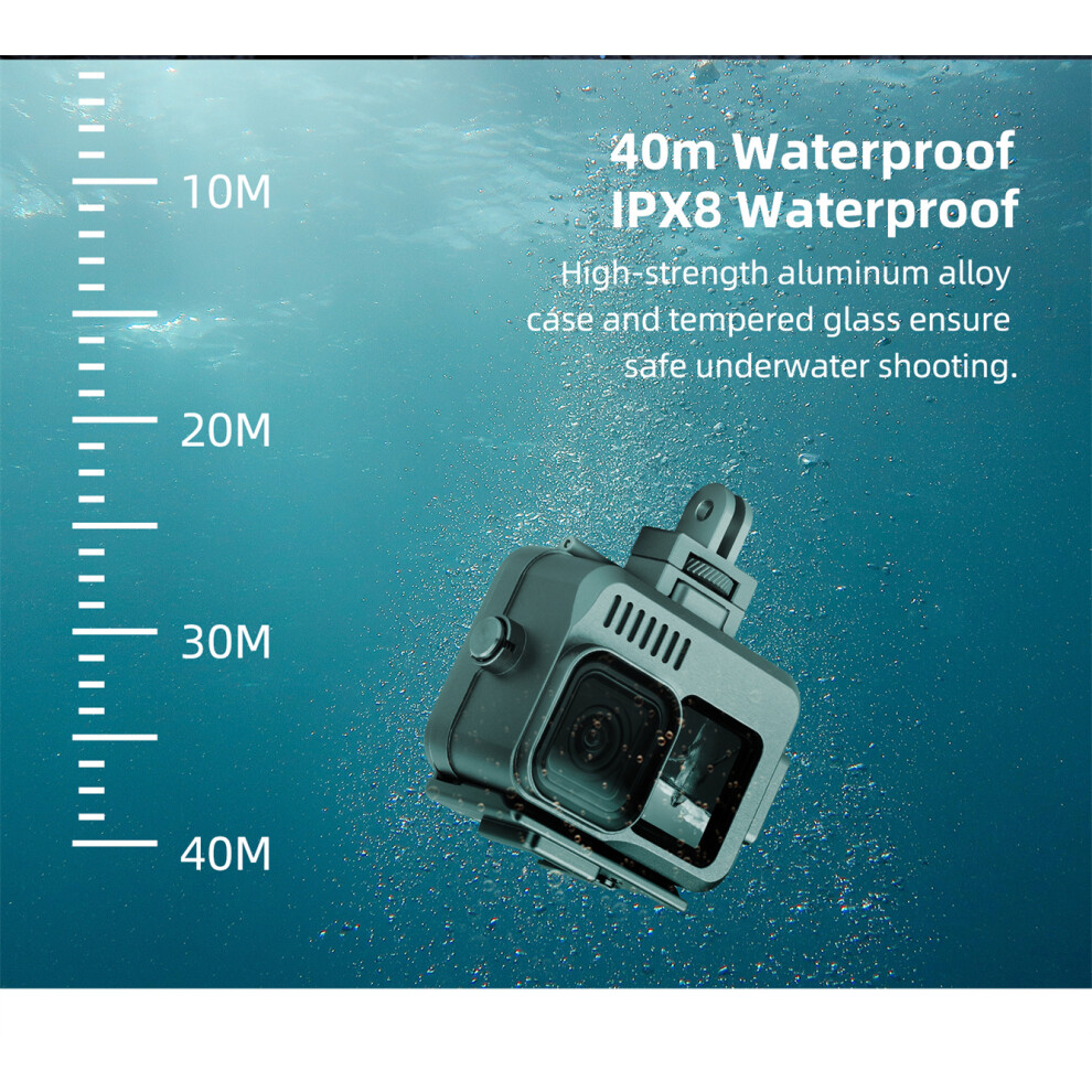 (Diving Shell) 40M Aluminum Alloy Housing Shell Underwater Protective Dive For Gopro 9/10/11 123643841394