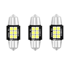 3 stuks 31 mm autoleeslampjes/kentekenplaatverlichting, compatibel met DC12V-24V, 3W, 6000K, 660LM, 6 LED SMD-3030