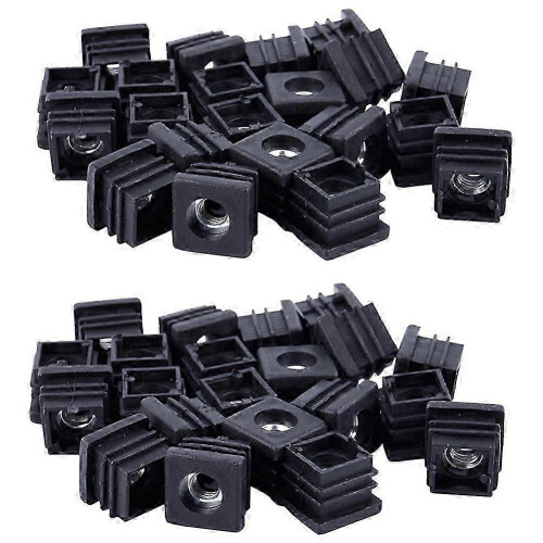 Τετράγωνα καπάκια άκρων σωλήνων, ένθετα βύσματα M8 με σπείρωμα 20X20mm 40 τεμά