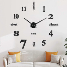 Horloge murale pour salon, grande horloge murale moderne pour mur vide, facile Ă assembler, taille ajustable, horloge murale miroi