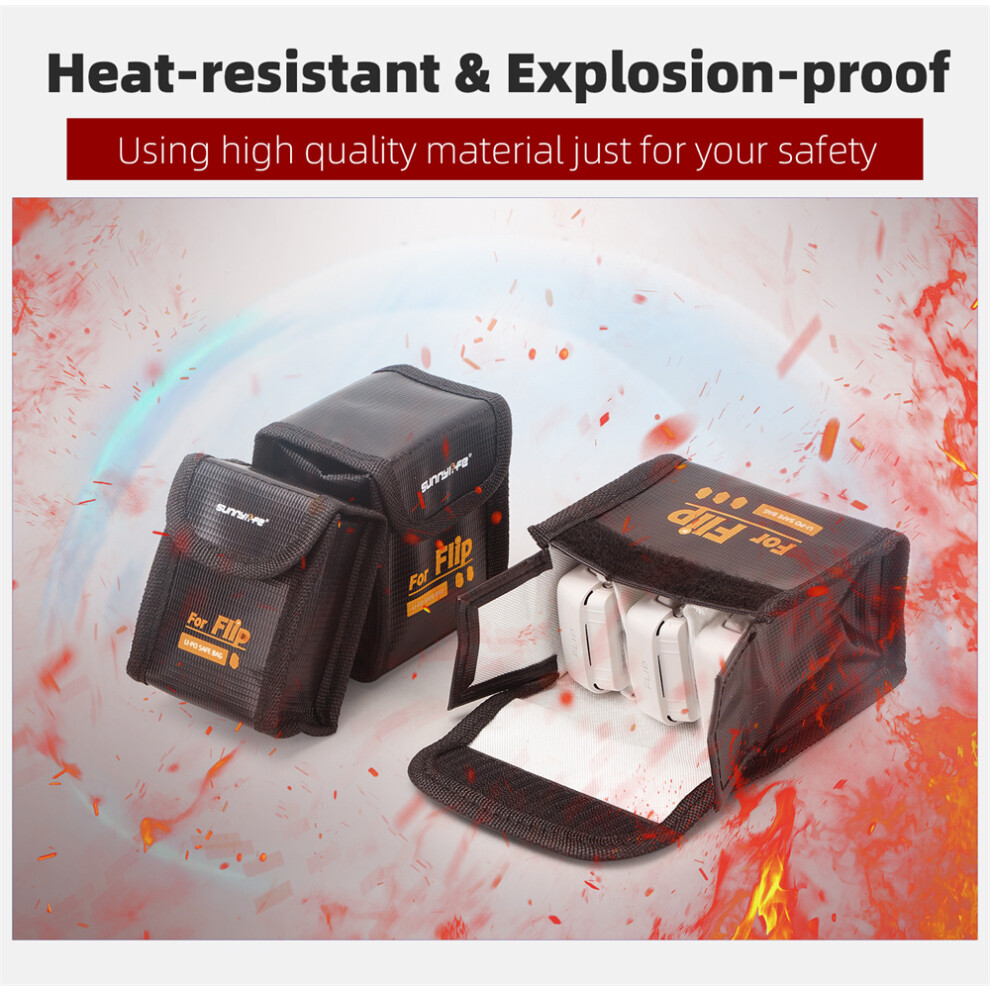 (For 2Pc Battery) For Dji Flip Drone Battery Safe Bag Li-Po Safe Bag Protective Explosion-Proof 123643860531