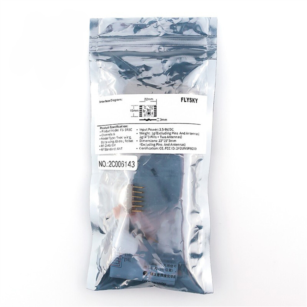 Flysky Fs-Sr8c 2.4Ghz 8Ch Ant Protocol Rc Mini Receiver, Pwm Output, Bi-Directional Transmission & Telemetry Function 123643875016