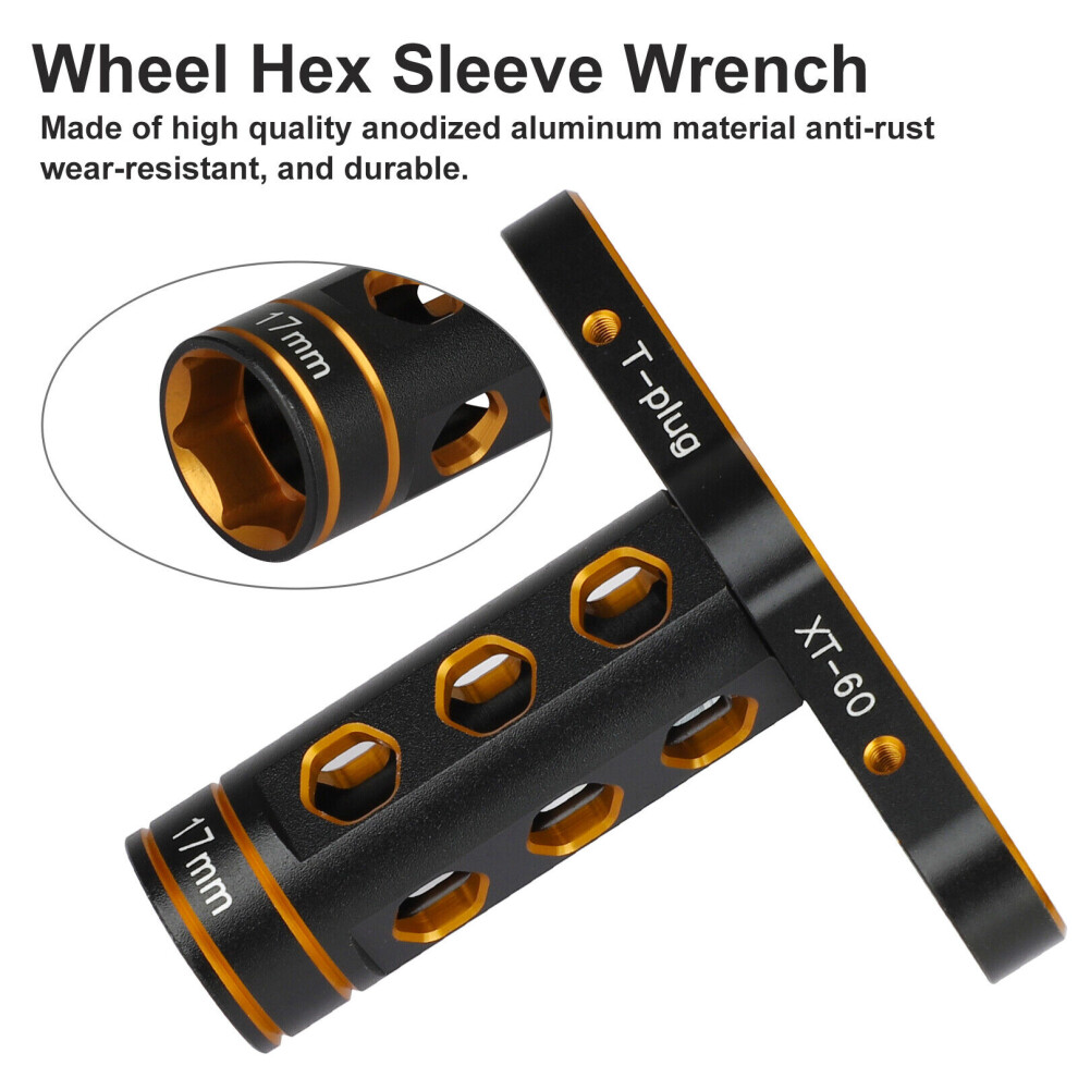 (Blue) 17Mm Aluminum Wheel Hex Nut Wrench Installation Install Tool For Rc Car 1/8 Tire Blue 320997437345