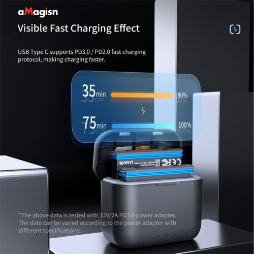 For Insta360 X3 Battery Fast Charging Base USB Type-C Charging Box Case Charger 1