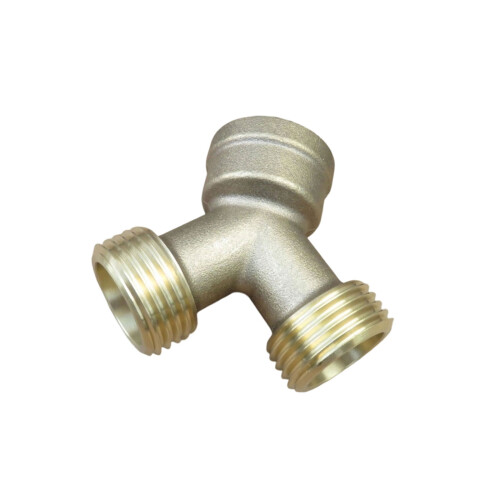 Water Splitter Brass Tees Fitting With Double Output for-Yellow