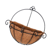 Hanging Wall Mounted Half Basket Round Indoor Outdoor Coconut-2