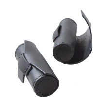 Mini Round Makeup Pouches PU Leather Cosmetic Bag For-Black