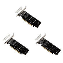 3X Carte NVME Double Face à 4 Disques PCIeX16 Vers M.2 M-Key NVMEx4SSD 2U Server Array Adaptateur D'Extension Split Card