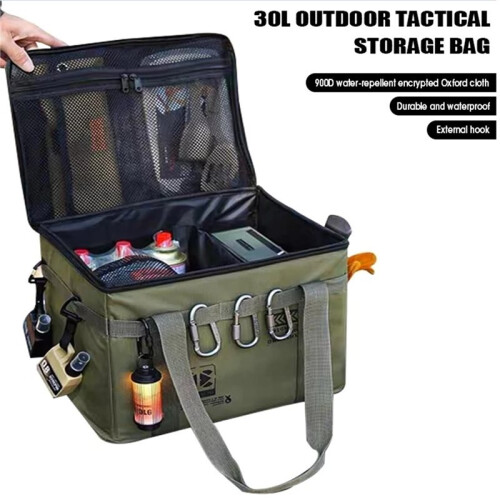 30L Large Capacity Campin Bag Foldable Waterproof Storage Bag for Camping, Picnic & Tools 2