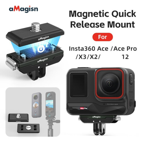 (Up Cover+Quick Release) For Insta360 Ace/AcePro Action Camera Magnetic Quick Release Mount Adapter 1