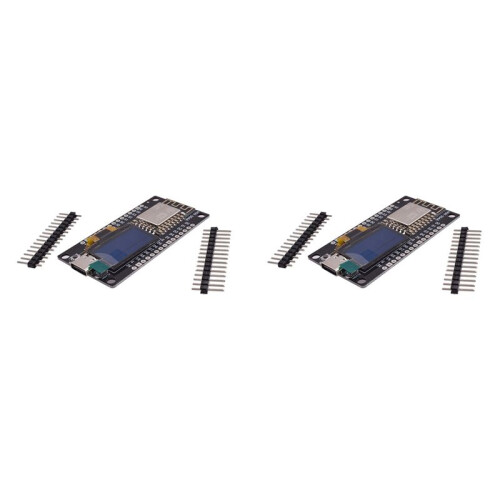 2X ESP8266-Entwicklungsboard mit 0,96-Zoll-OLED-Display, CH-340, ESP-12E WiFi-Modul für  IDE/Micropython-Programmierung
