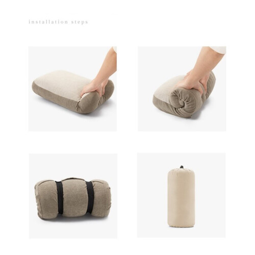 Camping Memory Foam Comfort Square-Kudde för Utomhusbruk, Ultralätt, Reseförvaring, Sovkudde, Grå 2