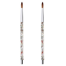 2 Pièce or Rose Kolinsky Sable En Acrylique Brosse à Ongles avec Liquid Flow Briller Clou Art Brosse pour Outil Art Des Ongles 10