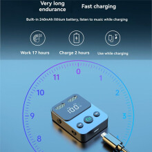 Adaptateur Audio Sans Fil  5.3, Émetteur-Récepteur pour Voiture, Musique, Casque, Haut-Parleur, TV, PC, Adaptateur 3,5 mm.