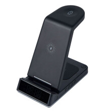 5 in 1 Foldable Wireless Charger Stand RGB LED Clock Fast Charging Station Dock for