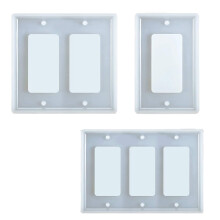 3 Pieces  Plate Resin Molds Socket Panel Silicone Mold Light  Plate Epoxy Molds  Plate Casting Mold