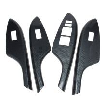 For 2007-2013 Door Window Lift Panel Carbon Fiber Door Window Cover Trim LHD