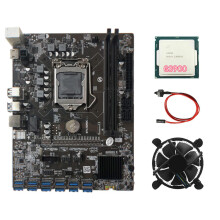 B250C BTC Mining Motherboard mit G3900 CPU+LüFter+ Kabel 12XPCIE zu USB3.0 GPU Karten Steckplatz LGA1151 UnterstüTzt DDR4 RAM
