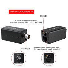 Źródło Sygnału CVBS/TVI/AHD/CVI Konwerter Sygnału Analogowego 1080P na Kamerę IP, Protokół ONVIF RTSP TCP/IP, Wyjście RJ45 dla NVR POE