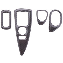 for  Corvette C6 2005-2007 Carbon Fiber Sticker Door Window Lift Button Panel Protection Frame Interiors