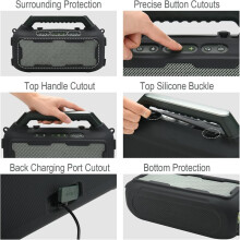 Silikonhülle für Soundcore Boom 2 Outdoor-Lautsprecher, Stoßfeste Schutzhülle mit Schultergurt