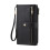 Compact Blocking Zippered Card Holder PU Leather Long-Black 1
