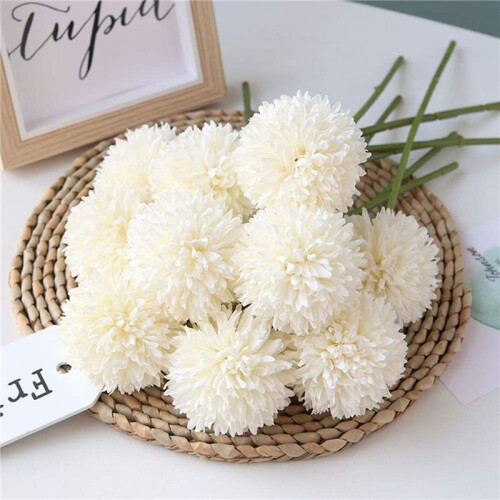 Artificial Flowers Chrysanthemum  Flowers Bouquet 20Pcs Present for Important People Glorious Moral(White) 1