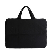 Large Capacity Computer Bag Handbag With Cotton Padded-Black