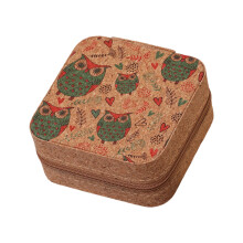 Boîte de rangement de bijoux compacte et chic en cuir robuste,-F