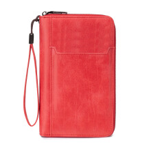 Passports Holder Travel Wallet with Rfids Blocking Document-Red