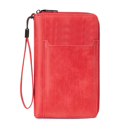 Passports Holder Travel Wallet with Rfids Blocking Document-Red