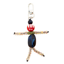 Porte-clés de voiture perlé Unique avec breloque de poupée-2