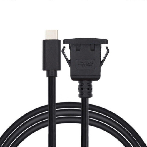 CY Waterproof Dustproof USB-C Type-C USB 3.1 10Gbps Extension Flush Car Latch Mount Extension Cable for Dashboard Panel 2