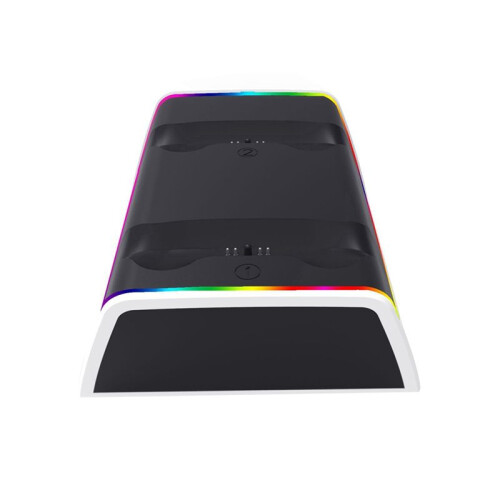 Base di Ricarica per Controller Wireless con Luce Fantasy RGB, Doppia Base di Ricarica per PS5 Controller di Gioco 2