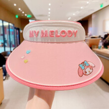 (Pink)Kuromi Kids Sun Hat With Embroidery And Large Brim For Summer Uv Protection