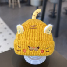 (Yellow)Baby Toddler Winter Knit Hat Ear Flap Baby Warmth Cold Weather Coverage Wear