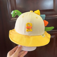 (Yellow)Baby Bear Sun Hat For Toddler Boys Girls Wide Brim Sun Protection Summer Spring