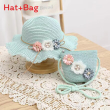 (Blue)Childrens Cute Summer Sun Hat With Wide Brim For Family Travel And Beach Days