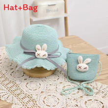 (Blue)Kids Breathable Straw Hat With Short Brim Cute Princess Theme Spring Trip Beach