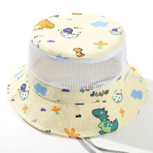 (Beige)Toddler Breathable Mesh Fisherman Hat With Extended Brim Protection Summer For