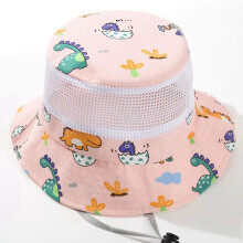 (Pink)Toddler Breathable Mesh Fisherman Hat With Extended Brim Protection For Summer