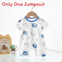 (Blue,66cm)Roupa de dormir de algodão manga curta para bebês e crianças pequenas