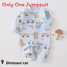 (Blue,59cm)Baby Cotton Footed Romper With Long Sleeves For S And Infants Autumn