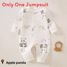 (Grey,59cm)Unisex Baby One Piece Pajama Single Button Breathable Fabric Sleepwear Toddler