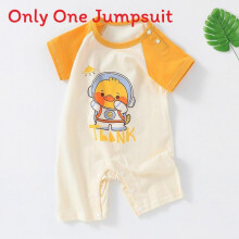 (Style D,80cm)Infant Cotton Crawling Romper With Breathable Fabric Shoulder Fasteners Daily