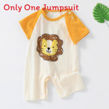 (Style E,100cm)Infant Cotton Crawling Romper With Breathable Fabric Shoulder Fasteners Daily
