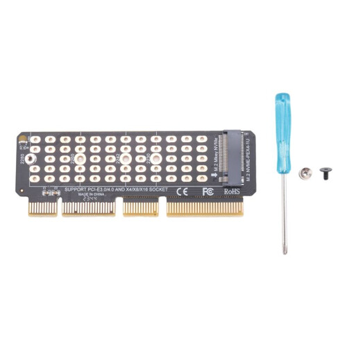 M2 NVMe-Adapterkort M2 SSD NVME Till PCIE 4.0 X4 Riser-Kort HåRddiskadapter StöDer MKEY-Adapter för 1U-Server 1